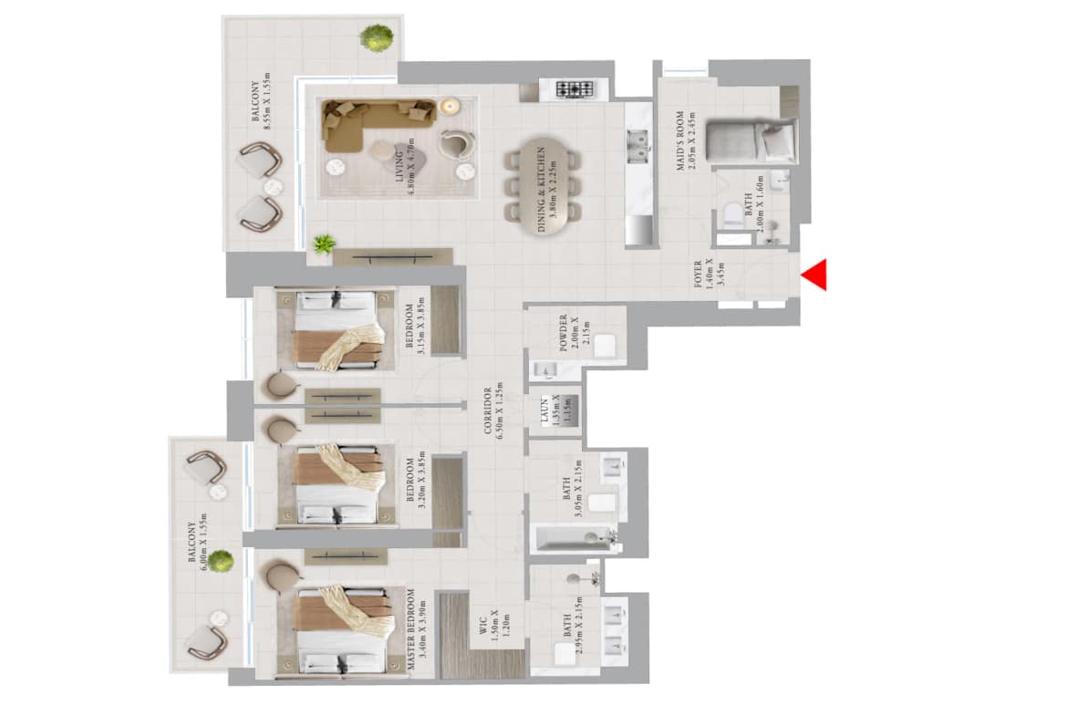 VALO-3BR-Corner-Layout