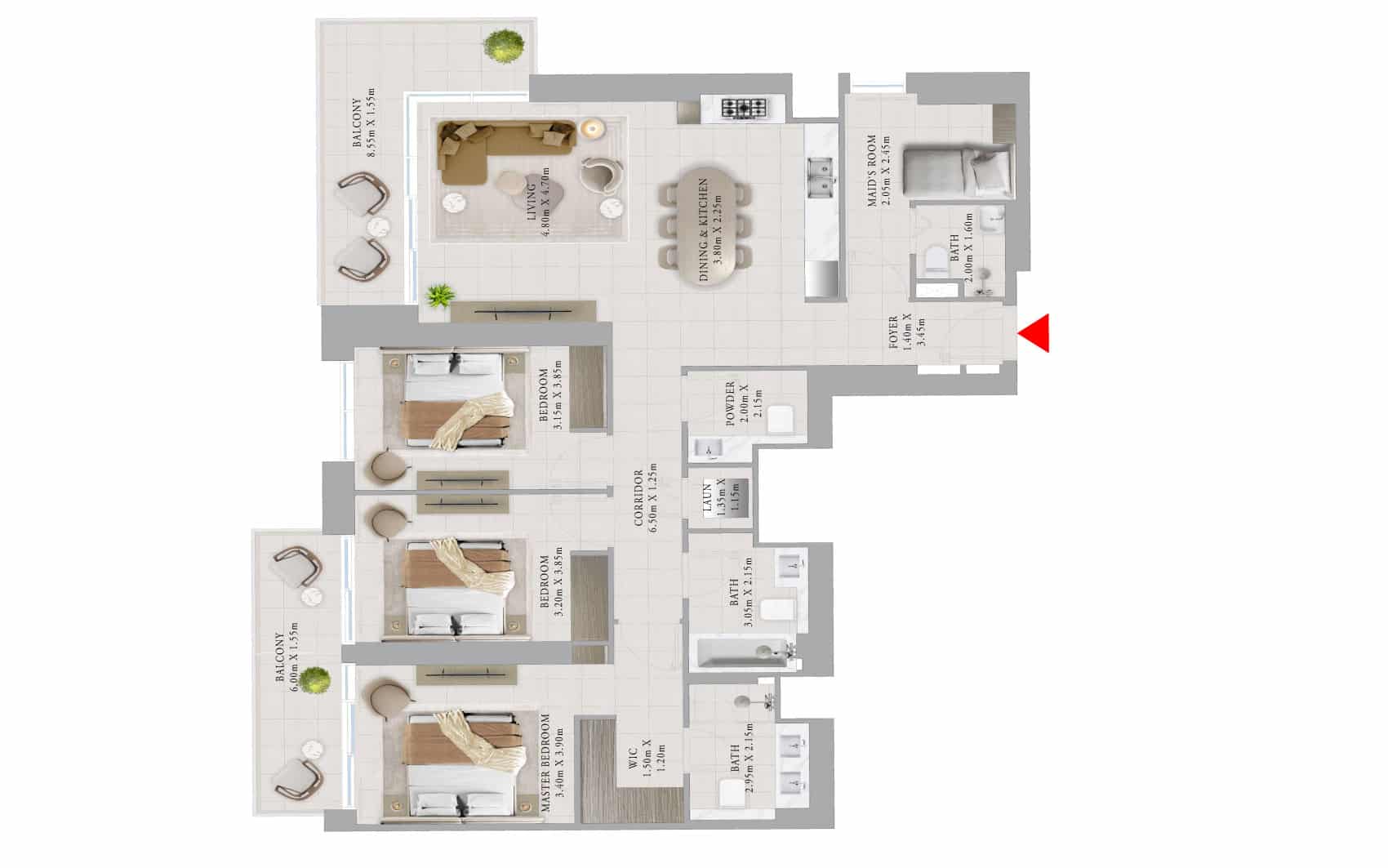 VALO-3BR-Corner-Layout