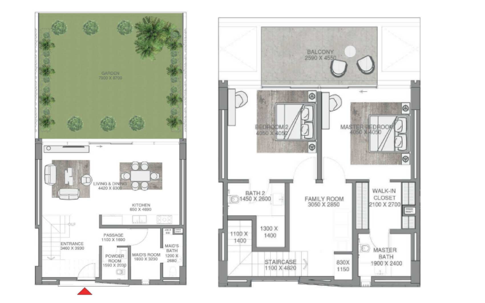 2BR-TH–Layout